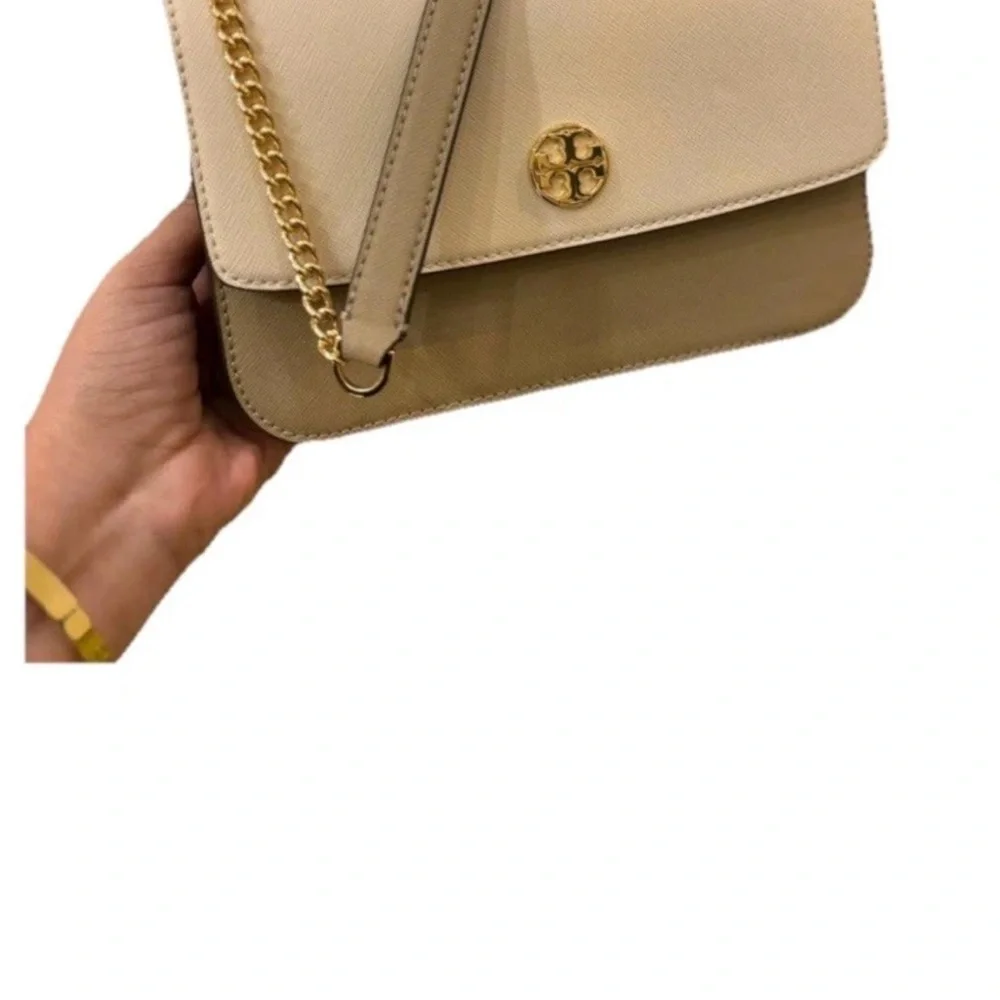 Tory Burch Color Block Convertible Crossbody Shoulder Bag Brie/Almond/Cold Brew